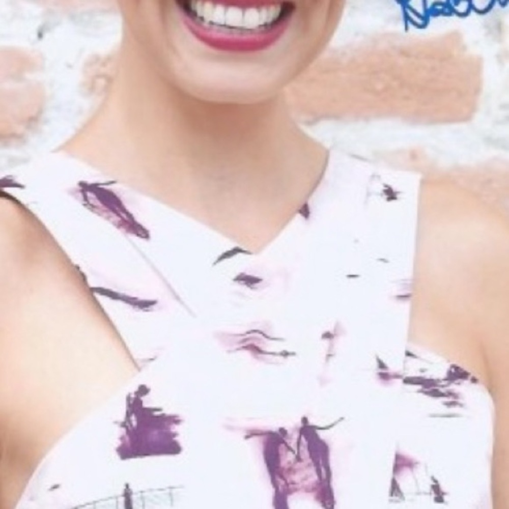 Maxmara Weekend Pink/Purple Patterned Midi Halter… - image 2